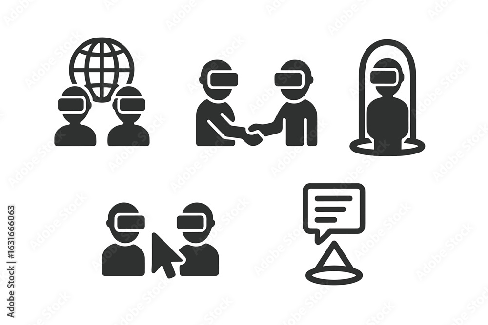 Aufkleber diverse group of people engaging in virtual reality interactions in a collaborative environment