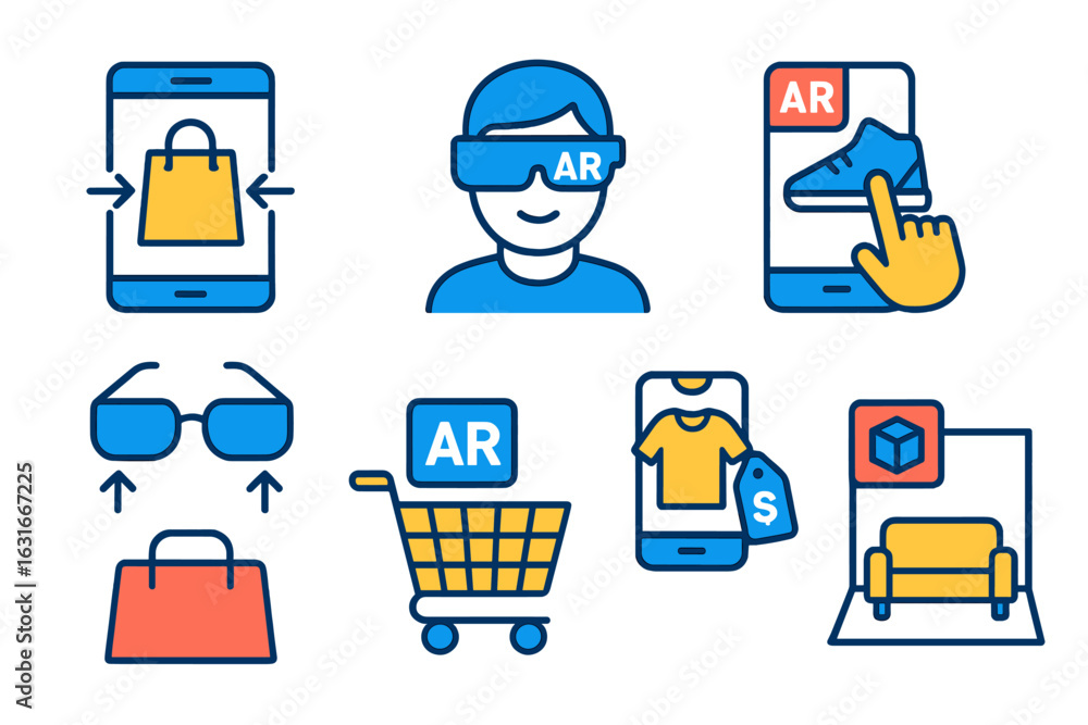 Poster exploring augmented reality shopping experiences with virtual interactions on smartphones
