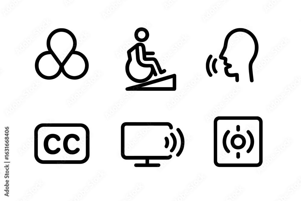 Poster universal symbols for accessibility and communication in a modern setting
