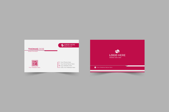 Elegant Business Card Vector Template Dual-Sided Creative Visiting Card Layout with Wave Elements and QR Code Print-Ready Branding Design minimalist Calling card bundle and Clean Background.