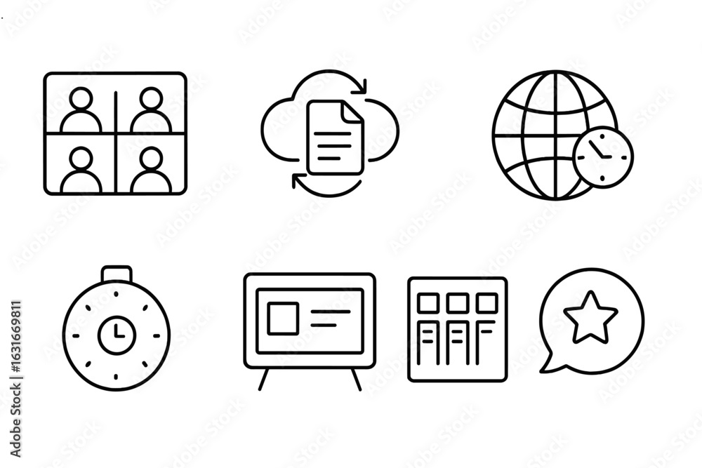 Poster digital collaboration tools for remote teamwork and project management in modern workplaces