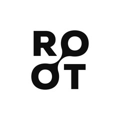 Fototapeta premium typography text root logo design, word mark root graphic vector template