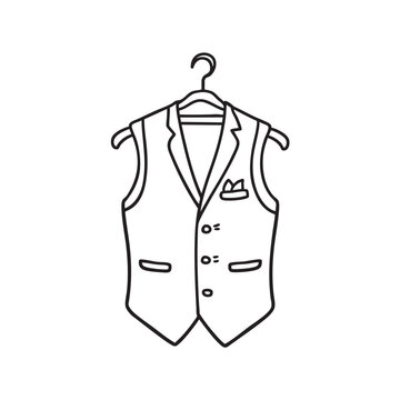 black and white vest on hanger clip art preview