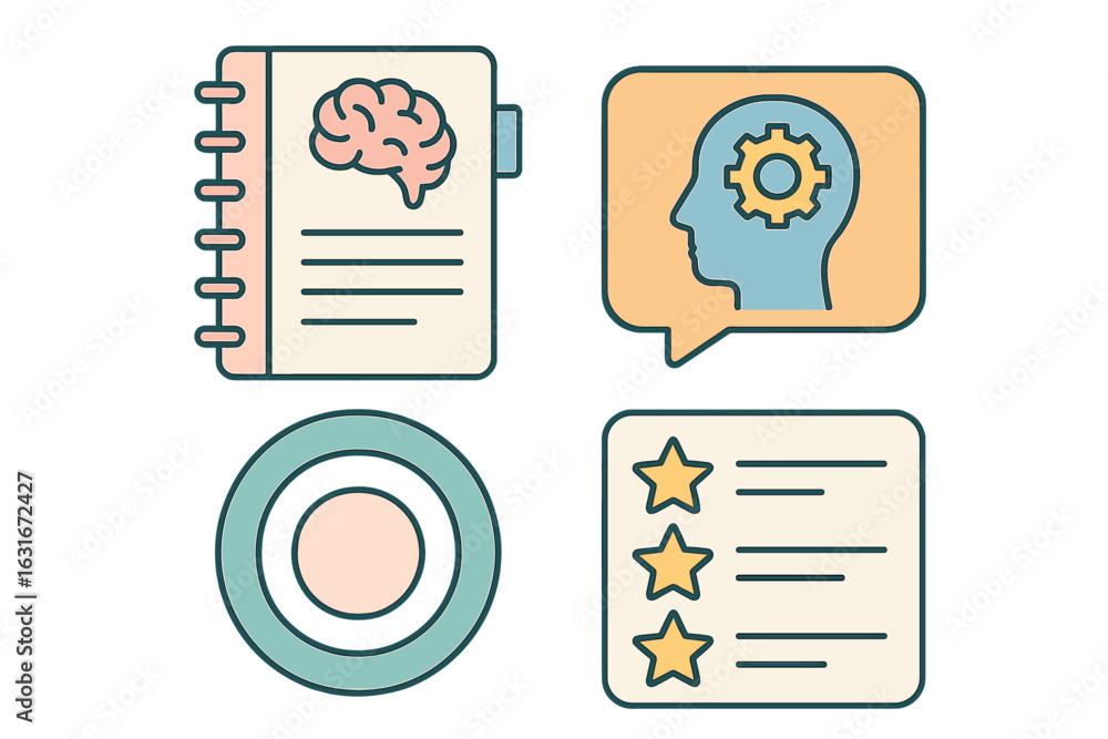Poster visual representation of brainstorming ideas and planning strategies for effective problem-solving a