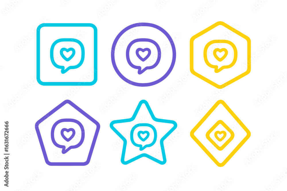Poster colorful chat bubbles in various shapes conveying connection and communication in a modern design ae