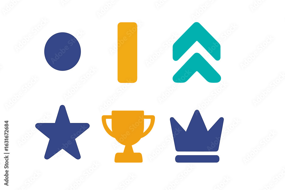 Poster visual representation of geometric shapes and symbols used in design for creative projects