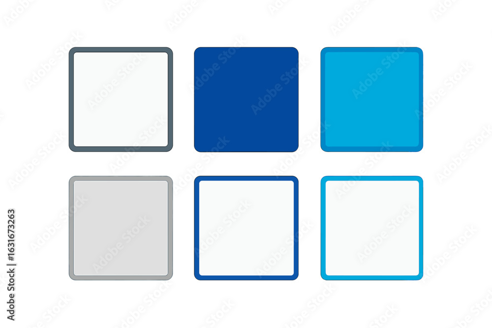 Aufkleber colorful square shapes in a grid layout showcasing various shades on a minimalistic background