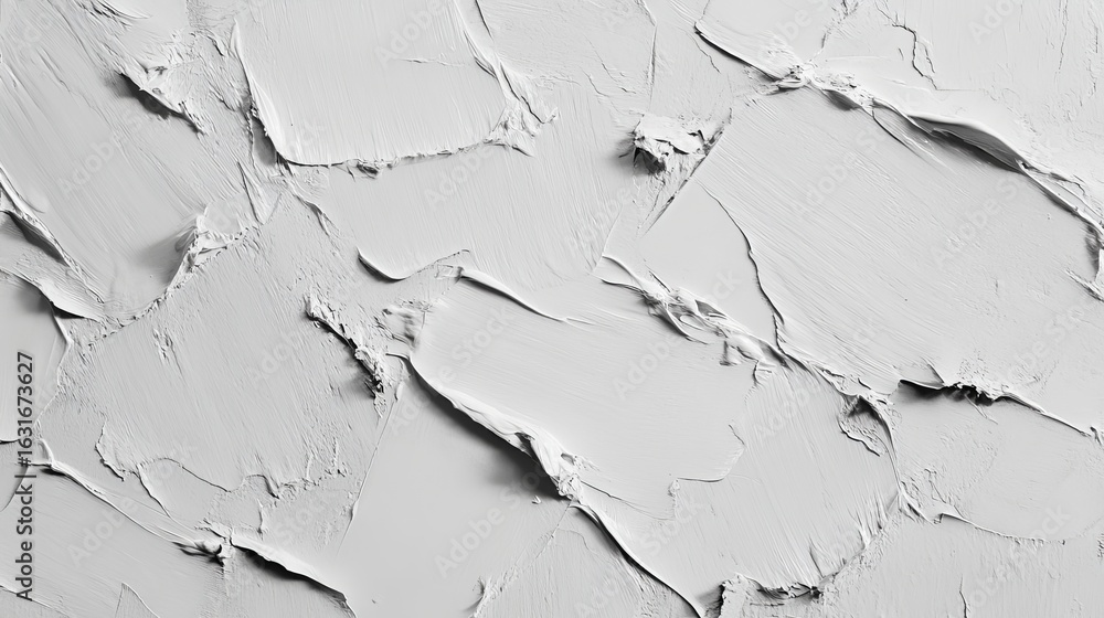 Aufkleber close up of white textured paint strokes creating an abstract pattern with light and shadows
