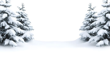 Snowy Winter Trees Background Illustration