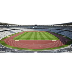 various sports stadiums collection, high-resolution aerial and side views of football/soccer arenas, baseball fields, and athletic tracks isolated on transparent background PNG