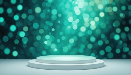 An abstract Bokeh overlay in teal and green on a white minimalist platform