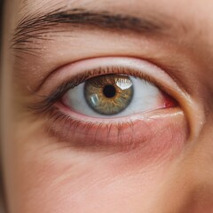 Obraz premium Extreme Close Up of a Human Eye with Green Iris image