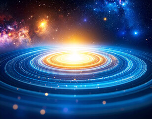 Fototapeta premium Layered Galaxy Depths Abstract Background