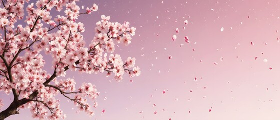 Fototapeta premium cherry blossom flowers and petals, wedding decorationsspring cherry blooms isolated on white for Japanese floral design, . pink sakura blossom flowers with delicate petals and red stamens, 