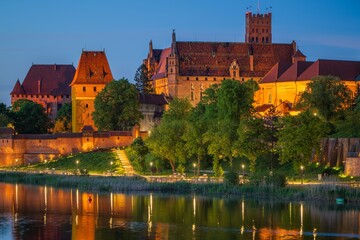 Malbork on the Nogat river the largest medieval brick castle.