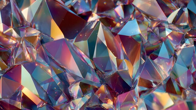 Abstract crystal-like structure made of sharp triangular facets