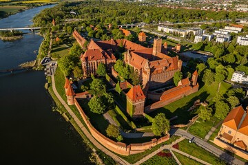 Malbork on the Nogat river the largest medieval brick castle.