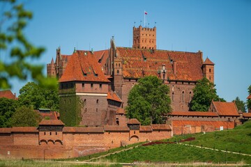 Malbork on the Nogat river the largest medieval brick castle.