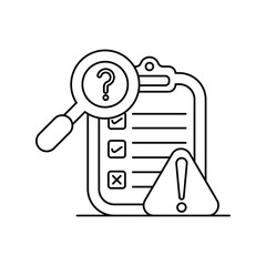Problem Statement line icon with white background vector stock illustration