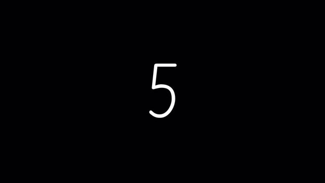 The number ten written in a thin white handwritten script on a solid black background. A simple, minimalist, and high-contrast graphic element.