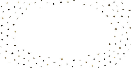 Gold Black Star Confetti Frame