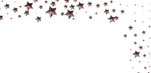Beautiful rose gold stars scattered on a white background. Perfect for backgrounds, cards, and more.