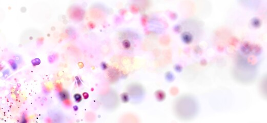 Beautiful, dreamy abstract background with soft pink, purple, and white bokeh lights. Perfect for...