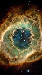 Cosmic eye nebula, swirling colors