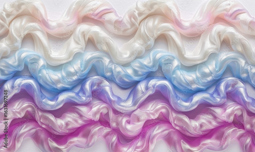 Poster iridescent wavy fluid abstract background with smooth pastel color gradients