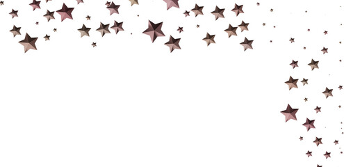 Beautiful rose gold stars falling on white. Perfect for holidays, celebrations, and more.