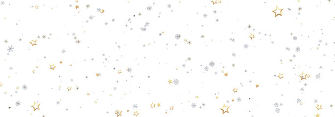 Sparkling festive background with gold and silver stars. Perfect for holidays, celebrations, and more!