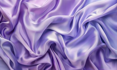 Fototapeta premium Light purple fabric background texture with smooth folds and waves