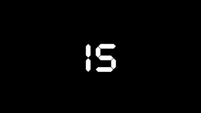 The number twenty in a white digital seven-segment display font, isolated on a stark black background for a futuristic tech or countdown concept.