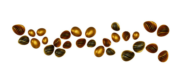 Abstract luxury golden easter eggs isolated