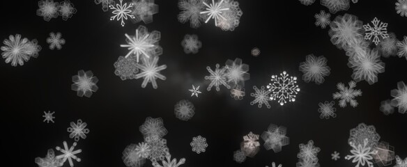 Snowflake Blizzard: Brilliant 3D Illustration Showcasing Descending Holiday Snowflakes