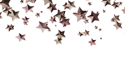 Beautiful rose gold stars falling on a white background. Perfect for celebrations, holidays, and more.