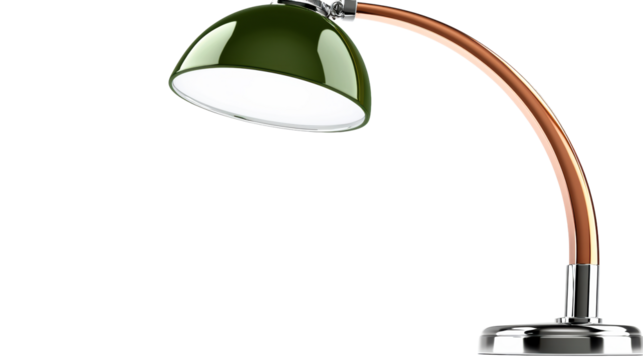 Stylish green desk lamp with a modern design for workspace decor
