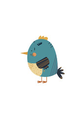 Cute Doodle colorful birds clip art