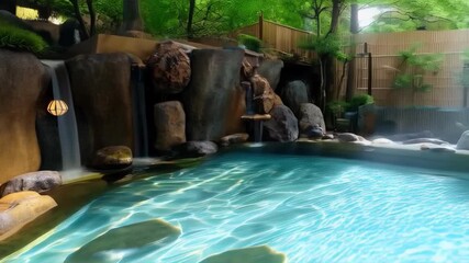 swimming pool on the background of a luxurious country house Suitable for advertising spa services and relaxation programs.
