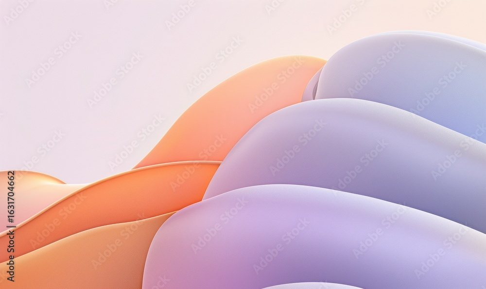 Poster pastel gradient abstract background with organic shapes and smooth flowing form