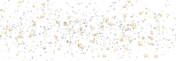 Sparkling festive background with gold and silver stars. Perfect for holidays.