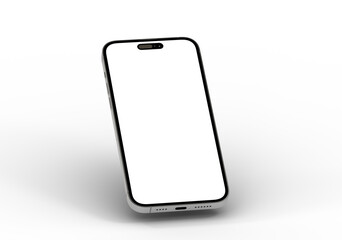 Clean smartphone mockup with blank screen, perfect for app presentations or website designs.  High-resolution image.
