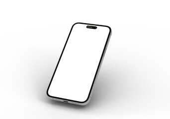 High-quality image of a modern smartphone with a blank screen, perfect for app presentations or website designs.