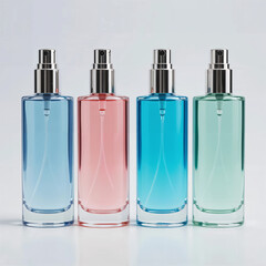 An exquisite glass perfume bottle designed with stunning silver floral engravings. The entire surface of the bottle is wrapped in metallic silver detailing, forming an intricate lacework of flowers an