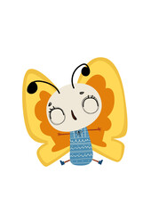 Cute doodle butterfly vector  clip art