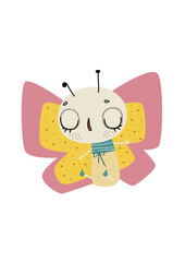 Cute doodle butterfly vector  clip art