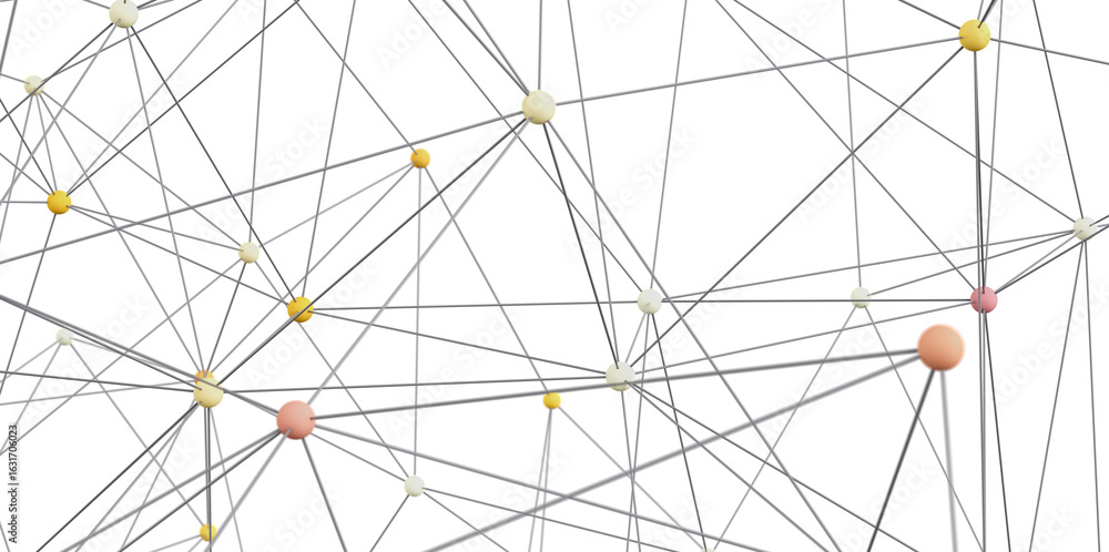 Aufkleber stock photo of abstract network connection with dots and lines. ideal for technology, communication,
