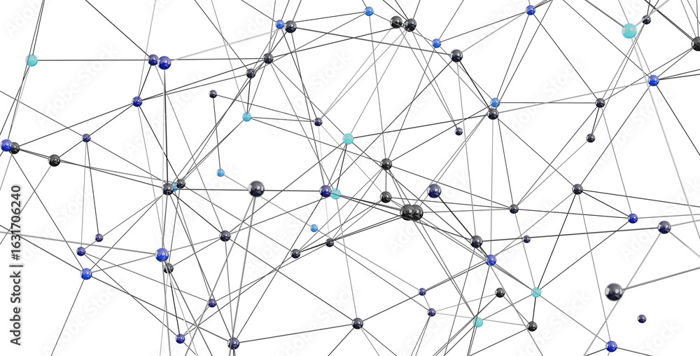 Poster abstract image of a complex network. ideal for technology, connection, and global concepts.
