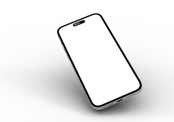 High-quality image of a modern smartphone with a blank screen, perfect for app presentations or website mockups.