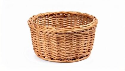 wicker basket isolated on white background